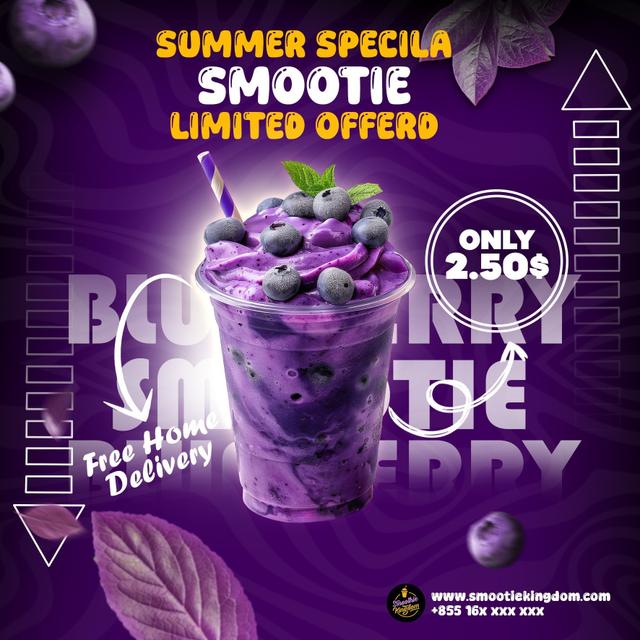 Blueberry Smoothie Beverage Poster